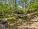 Scenic backyard featuring a charming bridge over a creek, surrounded by mature trees at 627 S Chapel St, Landis, NC 28088
