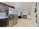 A spacious kitchen with stainless steel appliances opens up to a living area at 120 N Cardinal N Dr, New London, NC 28127