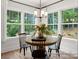 Cozy dining area with a round table next to a large window that provides a beautiful view of the surrounding landscape at 181 Montgomery Pl # 726, Mount Gilead, NC 27306