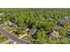 A beautiful aerial view of homes nestled among mature trees in a well-maintained neighborhood at 204 Limerick Dr, Matthews, NC 28104