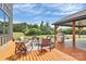 This backyard features a covered deck, grill, and furniture for outdoor enjoyment at 25674 Old School Rd, Oakboro, NC 28129