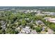 Stunning aerial view showcasing lush green trees and beautiful surrounding neighborhood of the property at 302 Wesley Heights Way, Charlotte, NC 28208