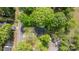 Aerial view of a home surrounded by lush trees, showcasing its secluded location and well-maintained property at 56 Blume Sw Ave, Concord, NC 28025