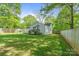 Spacious backyard featuring a well-maintained lawn, wooden fence, and inviting back porch at 56 Blume Sw Ave, Concord, NC 28025