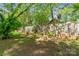 Landscaped backyard featuring potted plants, a wooden fence, and plenty of open space at 56 Blume Sw Ave, Concord, NC 28025