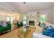 Stylish living room showcasing a decorative fireplace and hardwood flooring at 5916 Rexwood Pl, Charlotte, NC 28210