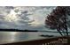Scenic view of the lake featuring calm waters and the silhouette of the tree branches in the foreground at 657 Portside Dr, Davidson, NC 28036