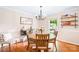 Charming dining room featuring a round wooden table and stylish decor at 6718 Summerlin Pl, Charlotte, NC 28226