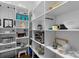 Walk-in pantry with custom shelving providing ample storage at 767 Pinnacle Dr, Iron Station, NC 28080