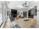 Inviting living room with modern lighting, fireplace, and open floor plan at 974 Queens Rd, Charlotte, NC 28207