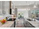 Stylish kitchen with stainless steel appliances, gray cabinets, and island seating at 1116 Brooksland Pl, Waxhaw, NC 28173