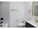 Stylish bathroom featuring modern fixtures, a sleek vanity, and a shower with tiled walls at 122 Laura Rd # B, Mooresville, NC 28117