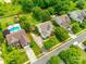 Aerial view of the property with a lush green backyard and mature trees at 1418 Lonan Dr, Waxhaw, NC 28173