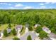 Aerial view of a residential neighborhood with lush green trees, showcasing the peaceful surroundings and community at 1457 Mandy Place Ct, Charlotte, NC 28216