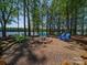 Lakeside fire pit surrounded by colorful Adirondack chairs for relaxing evenings by the water at 1579 Sunset Pointe Dr, Salisbury, NC 28146
