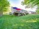 Well-maintained backyard with lush lawn, wooden fence, and a deck perfect for outdoor entertaining at 1715 Colin Creek Ln, Charlotte, NC 28214