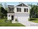 Charming two-story home boasts a two-car garage, a mix of vertical and horizontal siding, and manicured landscaping at 2101 Columbidae Ln, Gastonia, NC 28052