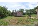 Backyard shed featuring ample space, lush greenery, and a serene outdoor setting at 244 Whitesides Rd, Bessemer City, NC 28016