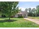 Inviting single-story home with lush green lawn, mature trees, and a cozy facade under a clear blue sky at 244 Whitesides Rd, Bessemer City, NC 28016