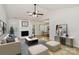 Bright living room features a fireplace, wood floors, a ceiling fan, and a neutral color palette at 2506 Breuster Dr, Charlotte, NC 28210