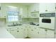 Traditional kitchen with white cabinets, stainless steel sink, and built-in appliances, creating a functional space at 3119 6Th Sw Ave, Hickory, NC 28602