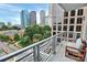 Balcony with city views and outdoor seating at 333 W Trade St # 800, Charlotte, NC 28202