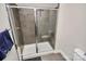 Sleek bathroom showcasing a modern glass-enclosed shower with contemporary tiles at 333 W Trade St # 800, Charlotte, NC 28202
