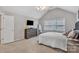 Comfortable bedroom with vaulted ceilings, a TV, dresser, and natural light creating a cozy space at 5775 Monticello Nw Dr, Concord, NC 28027