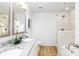 Elegant bathroom with double vanity, granite counters, and luxurious shower features at 601 Westway Dr, Gastonia, NC 28054