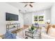 Cozy living room features hardwood floors, large windows, and stylish furniture at 601 Westway Dr, Gastonia, NC 28054