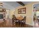Dining room with wooden table and chairs near brick fireplace at 6325 Yount Dr, Salisbury, NC 28147