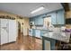 Charming kitchen with blue cabinets, granite counters, and stainless-steel appliances at 6325 Yount Dr, Salisbury, NC 28147
