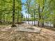 Scenic lakeside picnic area with wooden tables and a grill, perfect for outdoor gatherings and enjoying nature's beauty at 7642 Porrera St, Charlotte, NC 28214