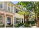 Charming two-story townhouse with neutral siding, blue shutters, and a well-maintained front yard with lush landscaping at 8814 Gerren Ct, Charlotte, NC 28217