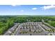 Expansive aerial view showcases the neighborhood's lush greenery and convenient location near a vibrant city skyline at 9319 Highclere Ct, Matthews, NC 28105