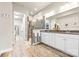 Elegant bathroom features double vanity, granite countertops, and a spacious tiled shower at 9319 Highclere Ct, Matthews, NC 28105