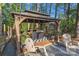 Backyard features a pergola seating area perfect for outdoor gatherings at 1420 Columbus St, Albemarle, NC 28001