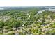 Aerial view of the neighborhood, community pool, and lake at 20135 Northport Dr, Cornelius, NC 28031