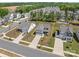 Aerial view showcases the landscaped yard, highlighting the property's location in the neighborhood at 2022 Mcdonald Dr, Stanfield, NC 28163