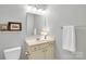 Bright bathroom with a vanity, mirror, and neutral decor at 2655 Stonewood Vw, Kannapolis, NC 28081