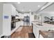 Modern kitchen features white cabinetry, stainless steel appliances, and hardwood floors at 2655 Stonewood Vw, Kannapolis, NC 28081