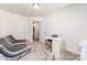 Home office featuring gray chairs, white walls, a small desk, and carpeted floors at 314 Embers Ln, Clover, SC 29710