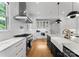 Well-lit kitchen with a large gas range, white subway tile, and modern countertops at 3933 Ayrshire Pl, Charlotte, NC 28210