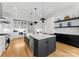 Bright kitchen features an oversized island with farmhouse sink, stainless steel appliances, and modern finishes at 3933 Ayrshire Pl, Charlotte, NC 28210