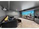 Cozy theater room featuring plush seating and a large projection screen at 3933 Ayrshire Pl, Charlotte, NC 28210