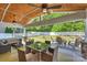 Outdoor entertaining space with covered patio, dining area, and views of the landscaped backyard at 79115 Ridgehaven Rd, Lancaster, SC 29720