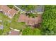 This aerial view shows the home's location among lush greenery and well-maintained landscaping at 8326 Ramath Dr, Charlotte, NC 28211