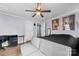 Spacious bedroom with hardwood floors, ceiling fan, and ample closet space at 127 Bristol Rd, Statesville, NC 28677