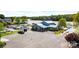 Aerial view of the lakefront restaurant with ample parking and boat docks at 127 Hummingbird Cir, New London, NC 28127