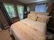Comfortable bedroom featuring a big window, cozy rug and a decorative mirror at 127 Hummingbird Cir, New London, NC 28127
